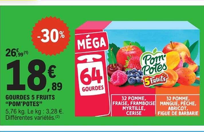GOURDES 5 FRUITS “POM’POTES”