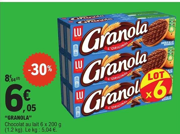 GRANOLA Chocolat au lait 6 x 200 g (1.2 kg)