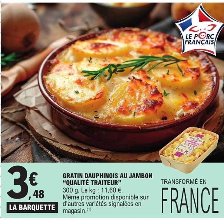 GRATIN DAUPHINOIS AU JAMBON “QUALITÉ TRAITEUR”