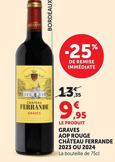 GRAVES AOP ROUGE CHÂTEAU FERRANDE 2023 OU 2024