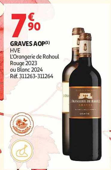 GRAVES AOP(1) HVE L'Orangerie de Rahoul Rouge 2023 ou Blanc 2024 Réf. 311263-311264