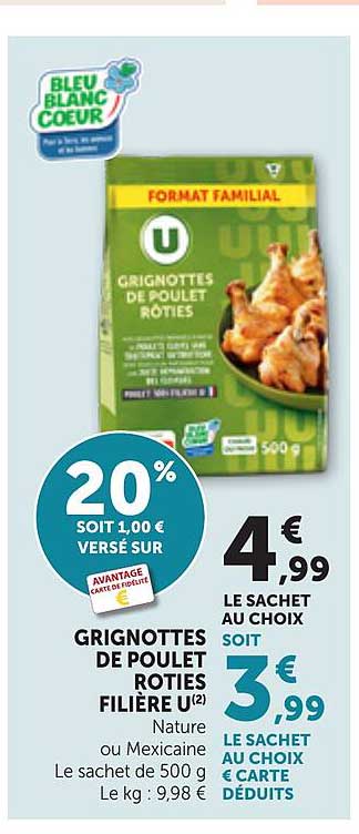 GRIGNOTTES DE POULET ROTIES FILIERE U