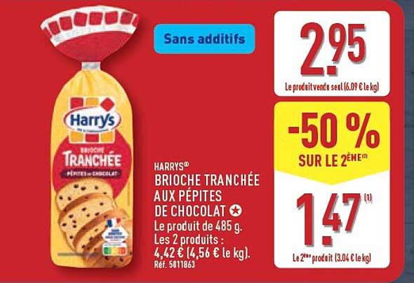 HARRY'S BRIOCHE TRANCHÉE AUX PÉPITES DE CHOCOLAT