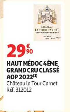 HAUT MÉDOC 4ÈME GRAND CRU CLASSÉ AOP 2022(1)
Château la Tour Carnet
Réf. 312012