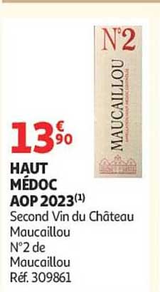 HAUT MÉDOC AOP 2023(1) Second Vin du Château Maucaillou N°2 de Maucaillou Réf. 309861