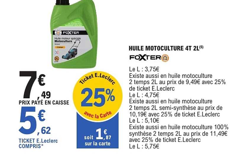 HUILE MOTOCULTURE 4T 2L(5) FOXTER