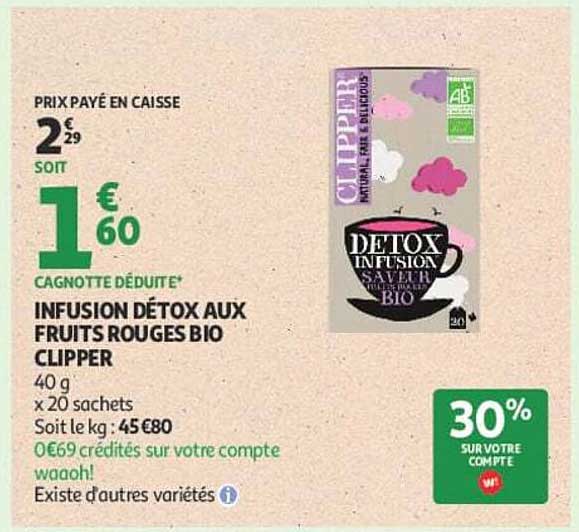 INFUSION DÉTOX AUX FRUITS ROUGES BIO CLIPPER