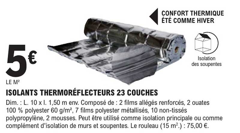 ISOLANTS THERMORÉFLECTEURS 23 COUCHES