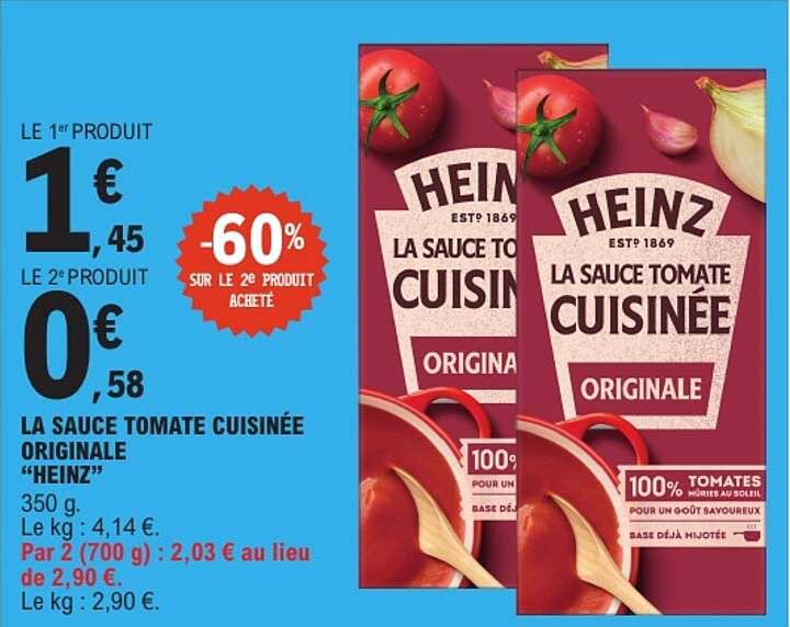 LA SAUCE TOMATE CUISINÉE ORIGINALE “HEINZ”