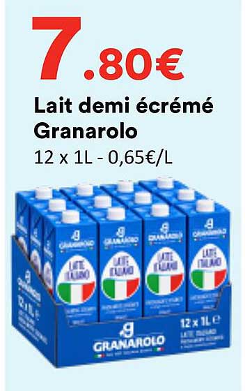 Lait demi écrémé Granarolo