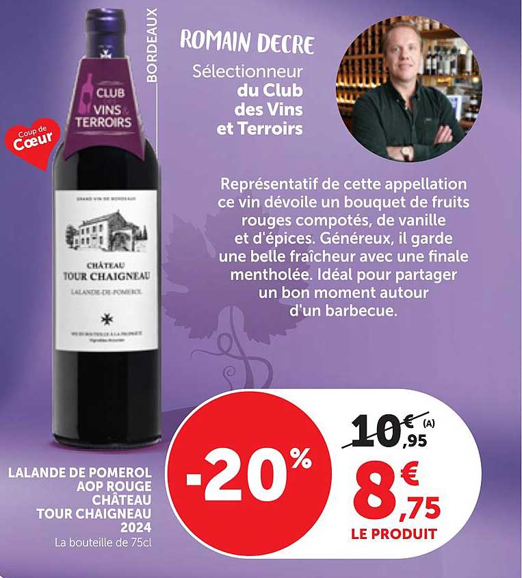 LALANDE DE POMEROL AOP ROUGE CHÂTEAU TOUR CHAIGNEAU 2024