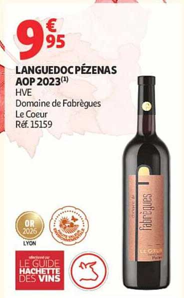 LANGUEDOC PÉZENAS AOP 2023(1) HVE Domaine de Fabrègues Le Coeur Réf. 15159