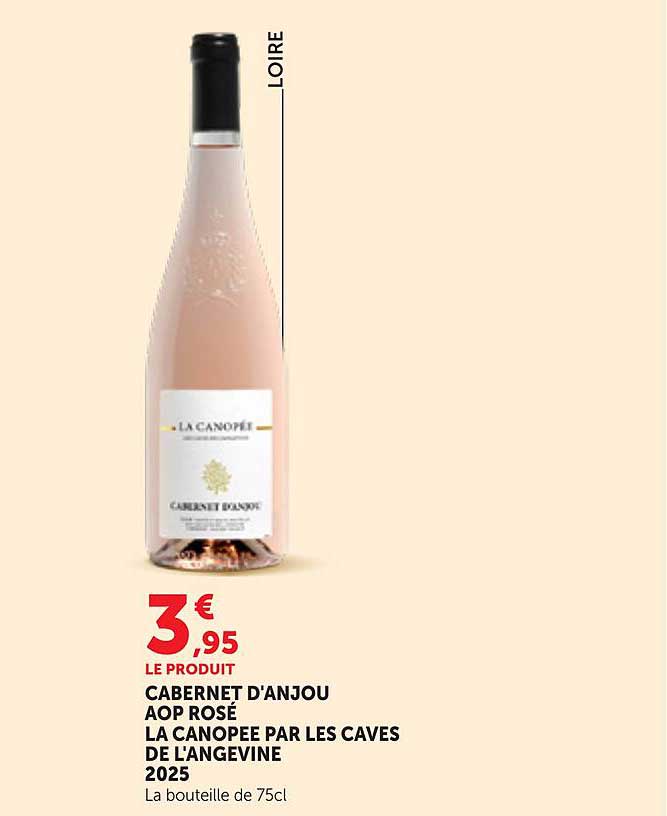 LE PRODUIT CABERNET D'ANJOU AOP ROSÉ LA CANOPEE PAR LES CAVES DE L'ANGEVINE 2025