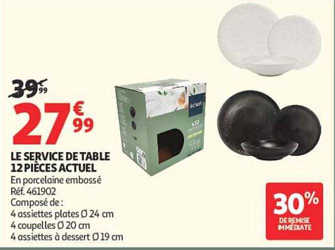 LE SERVICE DE TABLE 12 PIECES ACTUEL