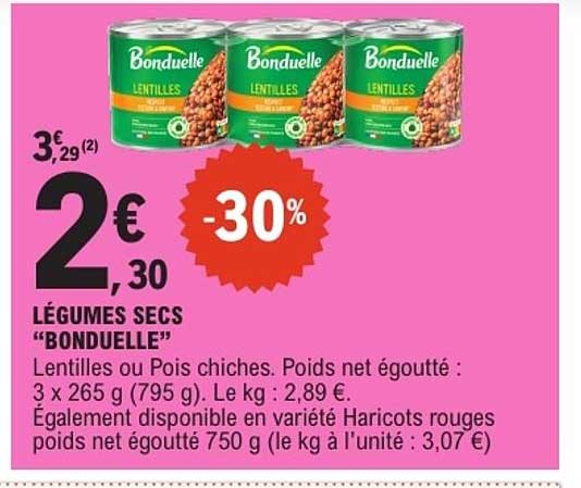 LÉGUMES SECS “BONDUELLE”