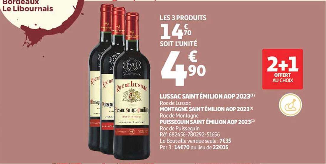 LES 3 PRODUITS 14€70 SOIT L'UNITÉ 4€90