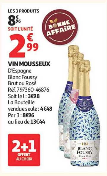 LES 3 PRODUITS 8€96 SOIT L’UNITÉ 2€99