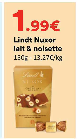 Lindt Nuxor lait & noisette