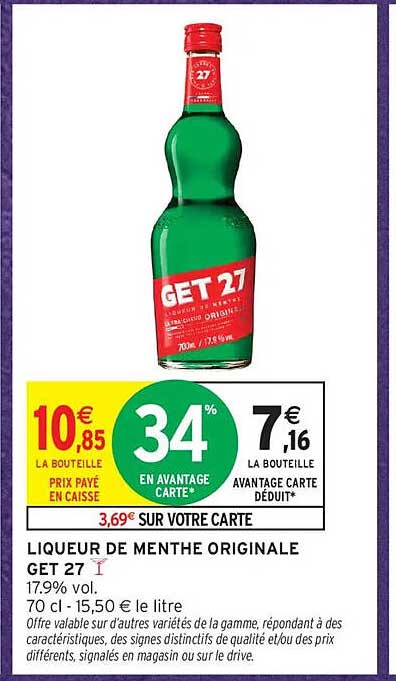 Liqueur de menthe originale GET 27
