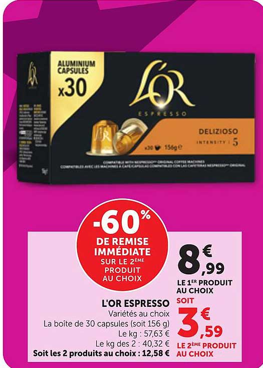 L'OR ESPRESSO Variétés au choix