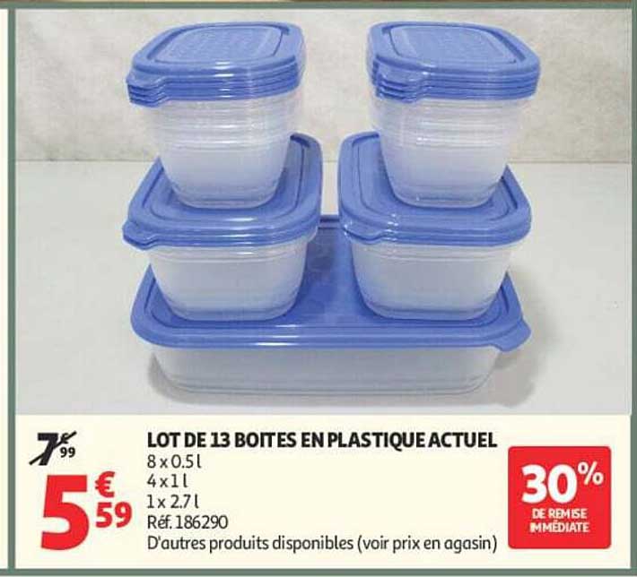 LOT DE 13 BOITES EN PLASTIQUE ACTUEL