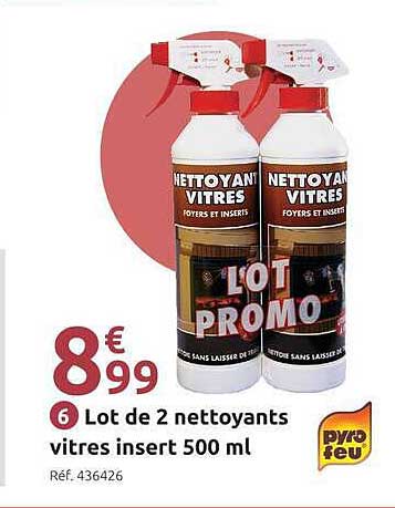 Lot de 2 nettoyants vitres insert 500 ml