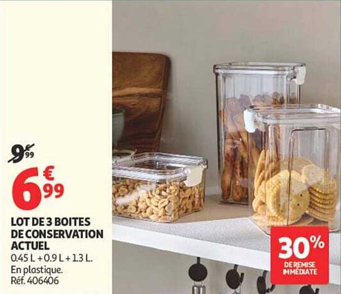 LOT DE 3 BOITES DE CONSERVATION ACTUEL