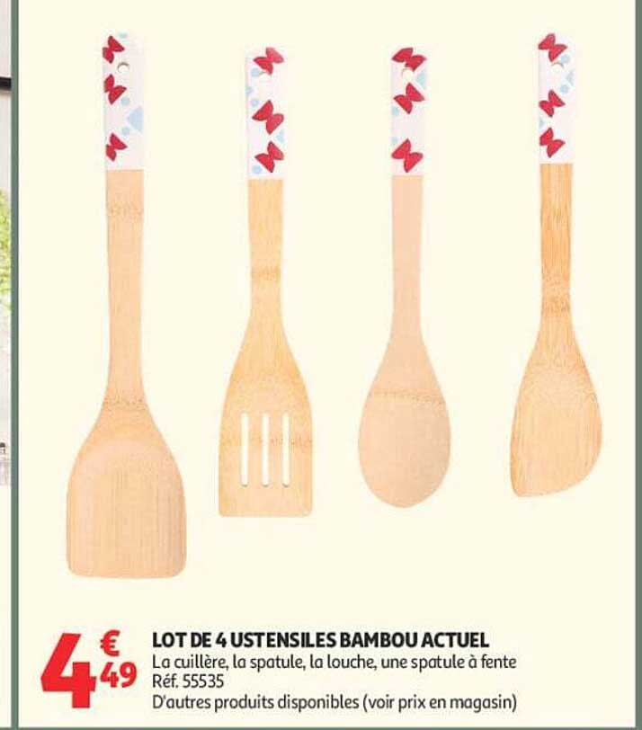 LOT DE 4 USTENSILES BAMBOO ACTUEL