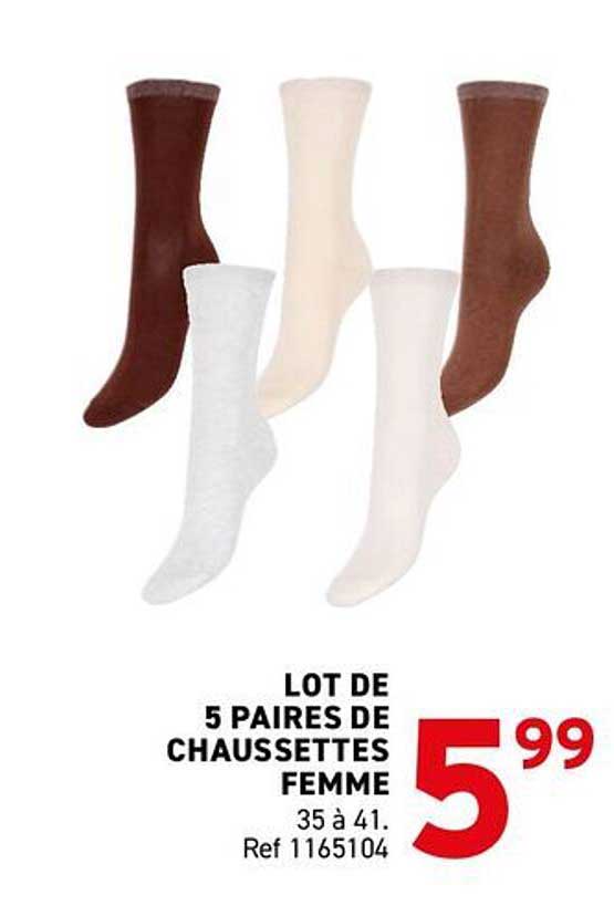 LOT DE 5 PAIRES DE CHAUSSETTES FEMME