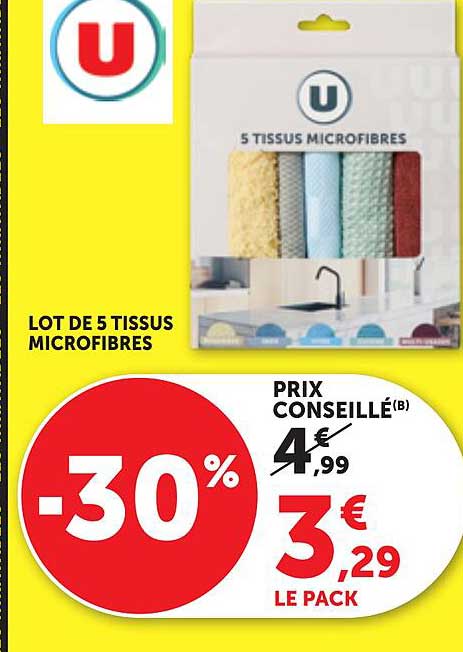 LOT DE 5 TISSUS MICROFIBRES