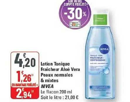 Lotion Tonique Fraîcheur Aloé Vera Peaux normales & mixtes NIVEA