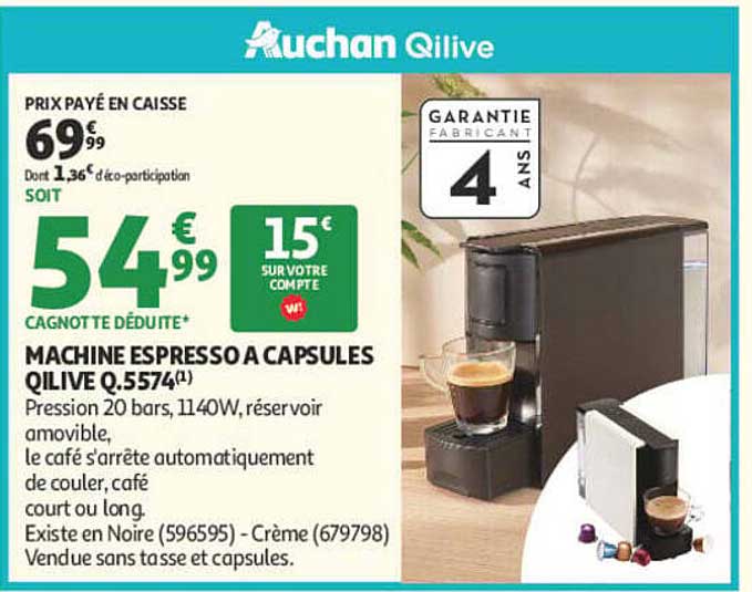 MACHINE ESPRESSO A CAPSULES QILIVE Q.5574(1)