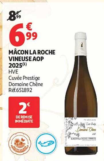 MÂCON LA ROCHE VINEUSE AOP 2025(1) HVE Cuvée Prestige Domaine Chêne Réf.651892