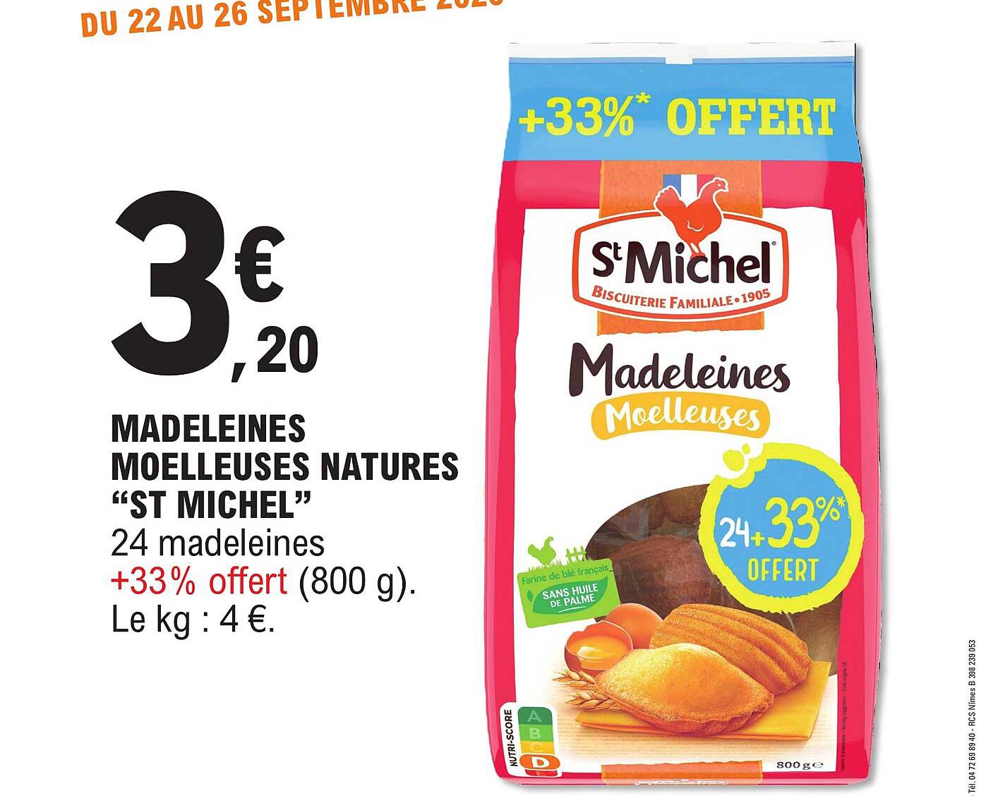 MADELEINES MOELLEUSES NATURES “ST MICHEL”