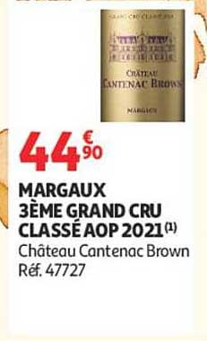 MARGAUX 3ÈME GRAND CRU CLASSÉ AOP 2021(1) Château Cantenac Brown Réf. 47727