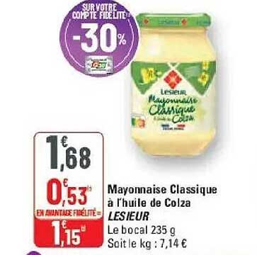 Mayonnaise Classique à l'huile de Colza LESIEUR