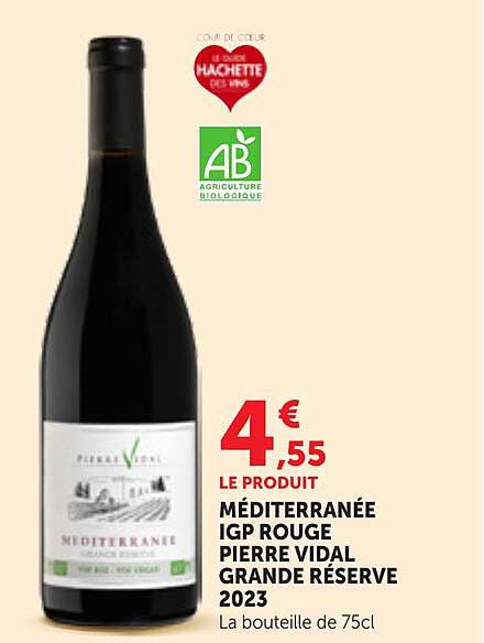 MÉDITERRANÉE IGP ROUGE PIERRE VIDAL GRANDE RÉSERVE 2023