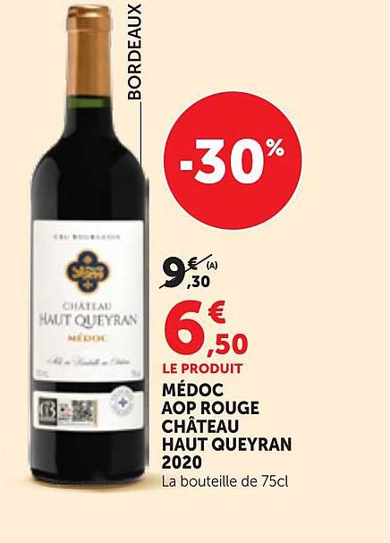 MÉDOC AOP ROUGE CHÂTEAU HAUT QUEYRAN 2020