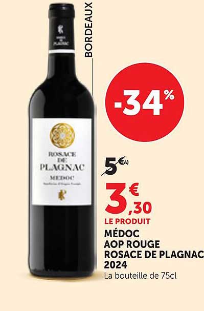 MÉDOC AOP ROUGE ROSACE DE PLAGNAC 2024