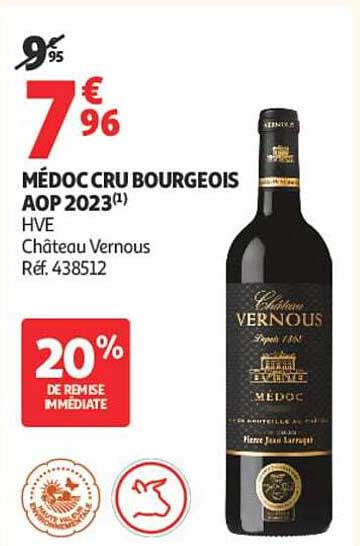 MÉDOC CRU BOURGEOIS AOP 2023(1) HVE Château Vernous Réf. 438512