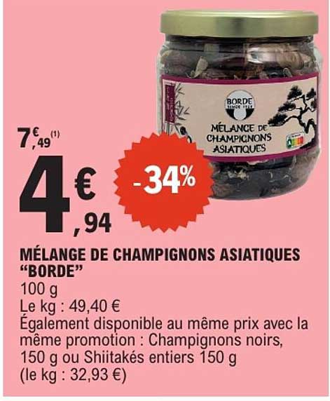 MÉLANGE DE CHAMPIGNONS ASIATIQUES “BORDE”