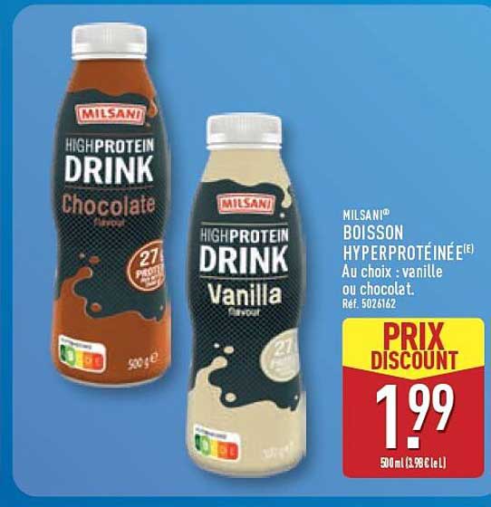 MILSANI® BOISSON HYPERPROTÉINÉE (E) Au choix : vanille ou chocolat. Réf. 5026162