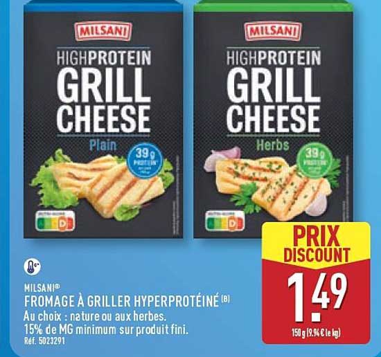 MILSANI FROMAGE À GRILLER HYPERPROTÉINÉ (B)