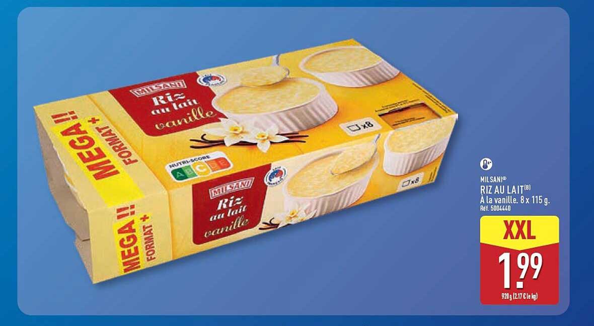 MILSANI RIZ AU LAIT[B] À la vanille. 8 x 115 g. Réf. 5006460