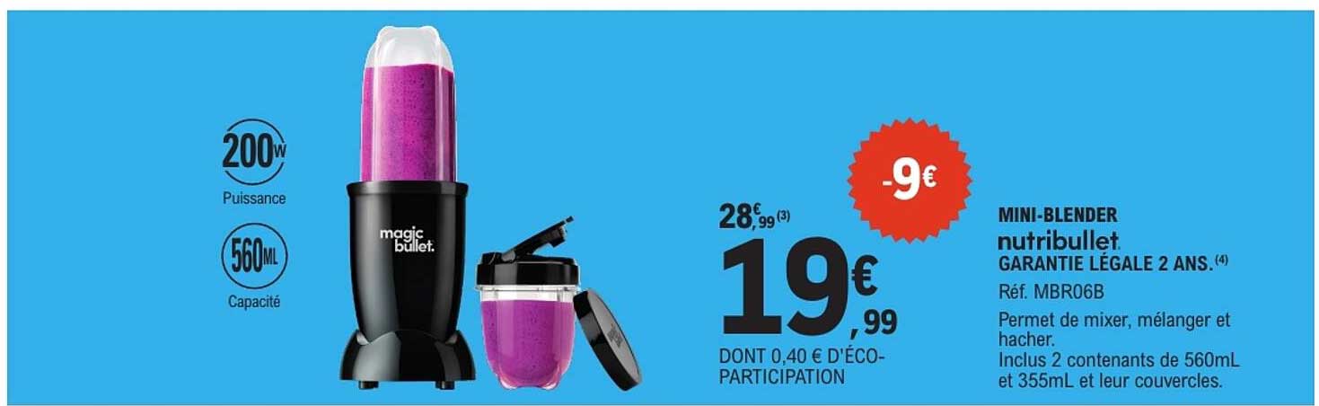 MINI-BLENDER nutribullet. GARANTIE LÉGALE 2 ANS.