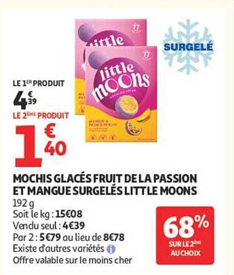 MOCHIS GLACÉS FRUIT DE LA PASSION ET MANGUESURGELÉS LITTLE MOONS