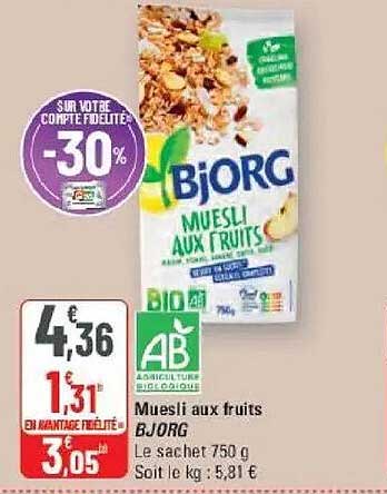 Muesli aux fruits BJORG