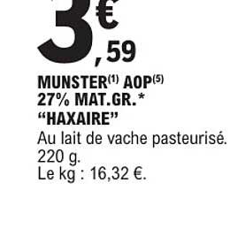 MUNSTER(1) AOP(5) 27% MAT.GR.* "HAXAIRE"