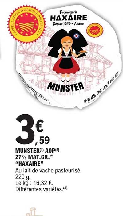 MUNSTER(1) AOP(5) 27% MAT.GR.* “HAXAIRE”