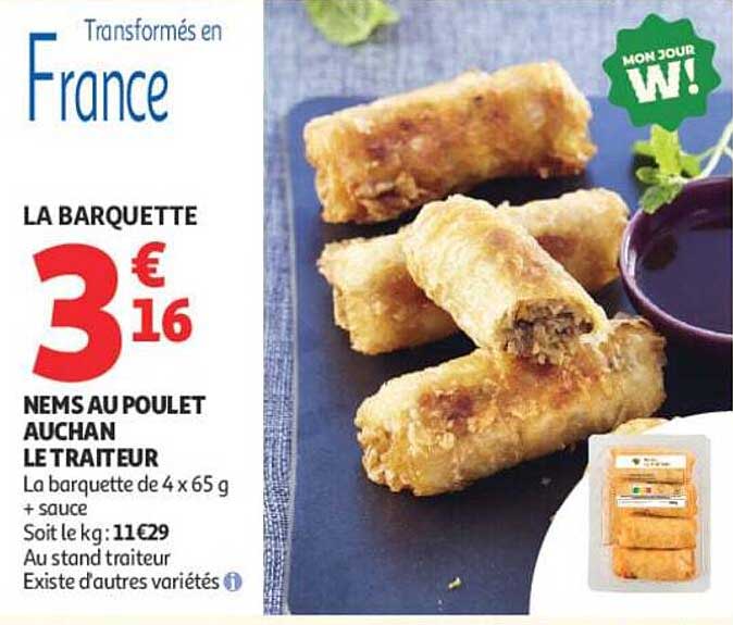 NEMS AU POULET AUCHAN LE TRAITEUR